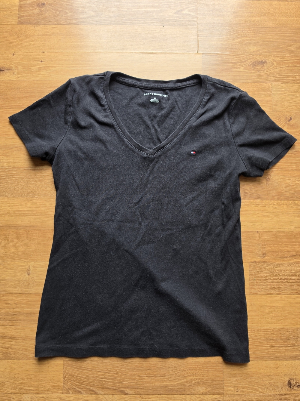 Tommy Hilfiger Black V-Neck Short Sleeve Tee